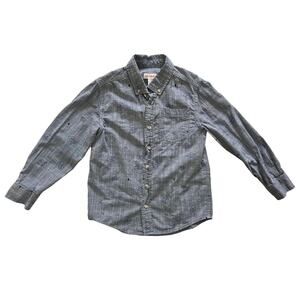 Cat & Jack Blue Chambray Button Down Shirt With Space Doodle Design Size S